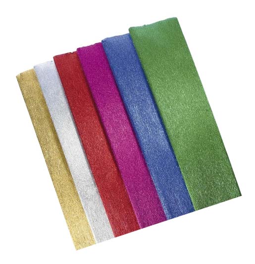 Papier Crépon Metallisé Rouge