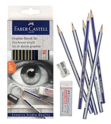 Graphite Crayon Set Set de 8 Crayons Graphite Sketch Faber Castell 114000