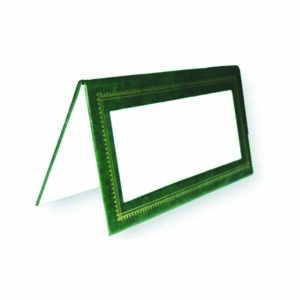 Porte Nom Artisanal Cuir Vert