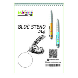 Bloc Steno WB A4 avec Spiral Mettalique