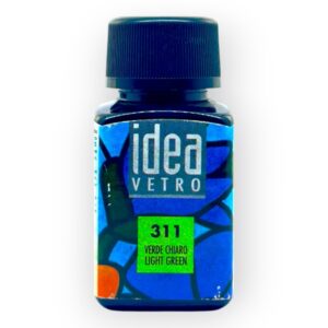 Bouteille de Peinture Verte Verre et Plastique 60ml Idea Vetro