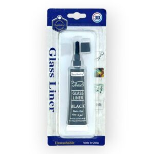 Tube Glass Liner Colour Black Keep Smiling 3D